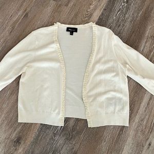 Off white shrug with pearls by RN Studio